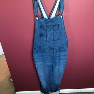 Stretchy jean overalls
